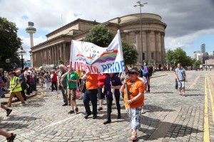 2013 Liverpool Pride March leaving St. Georges Plateau on it's way through Liverpool 3.08.2013
