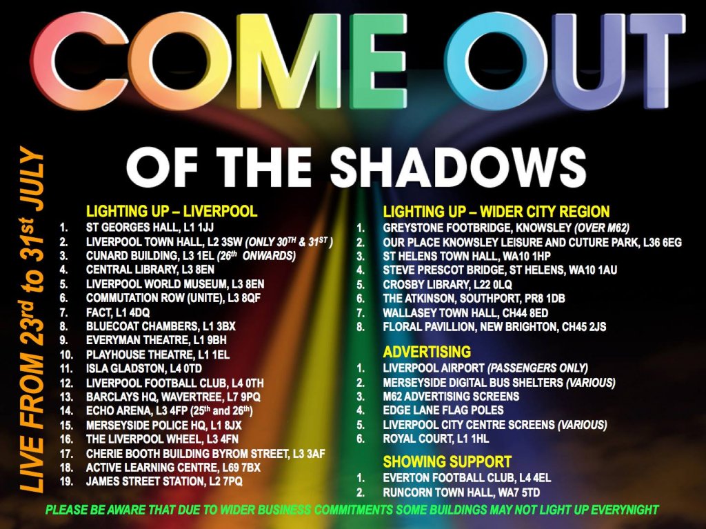 Come out of the shadows liverpool pride
