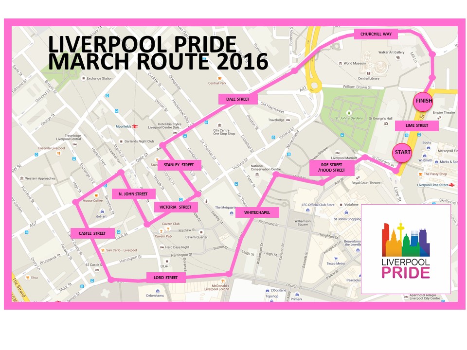 Pride March Route Map 2016
