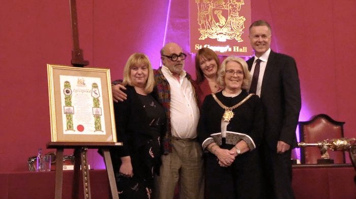 Watch as the man behind the Giants gets a giant Liverpool accolade