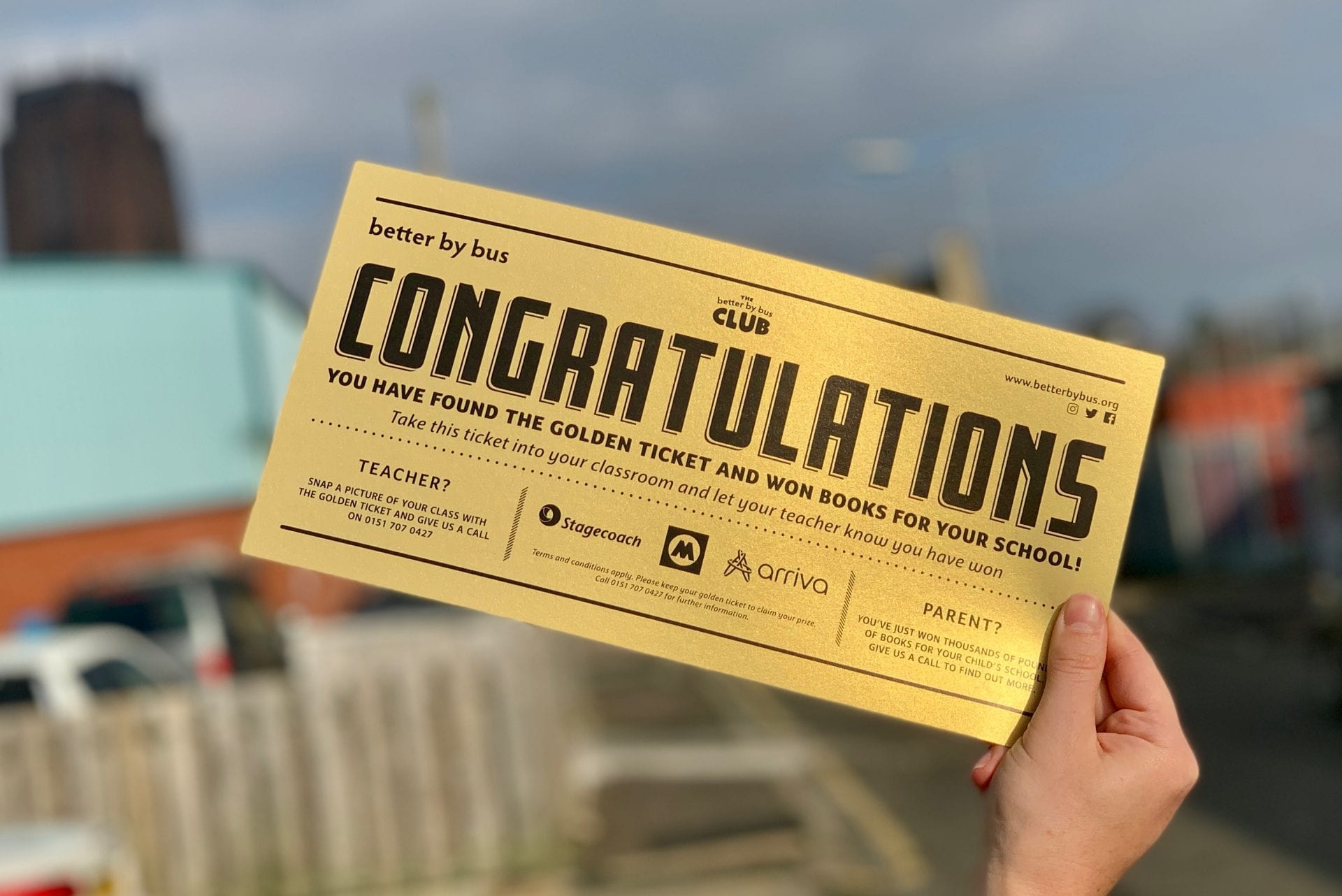 Find golden tickets on buses to win £1000’s of books for your school