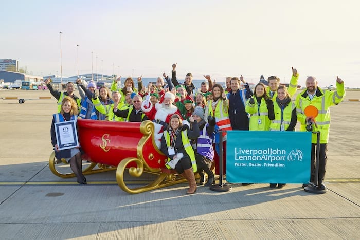 Santa Claus has arrived and is making his way around Liverpool this weekend
