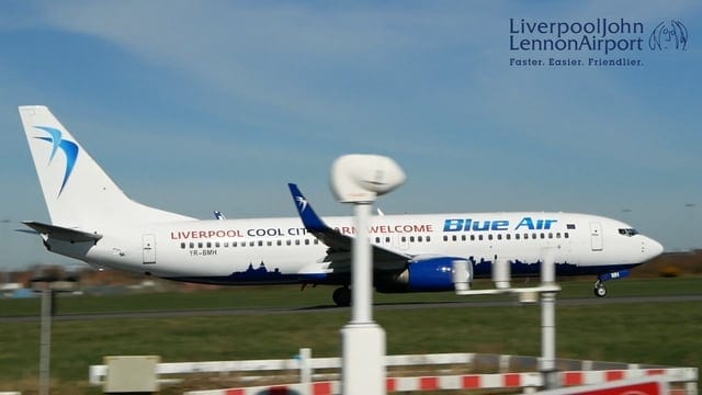 WATCH: Blue Air makes Liverpool John Lennon Airport its first UK base with a very special aircraft
