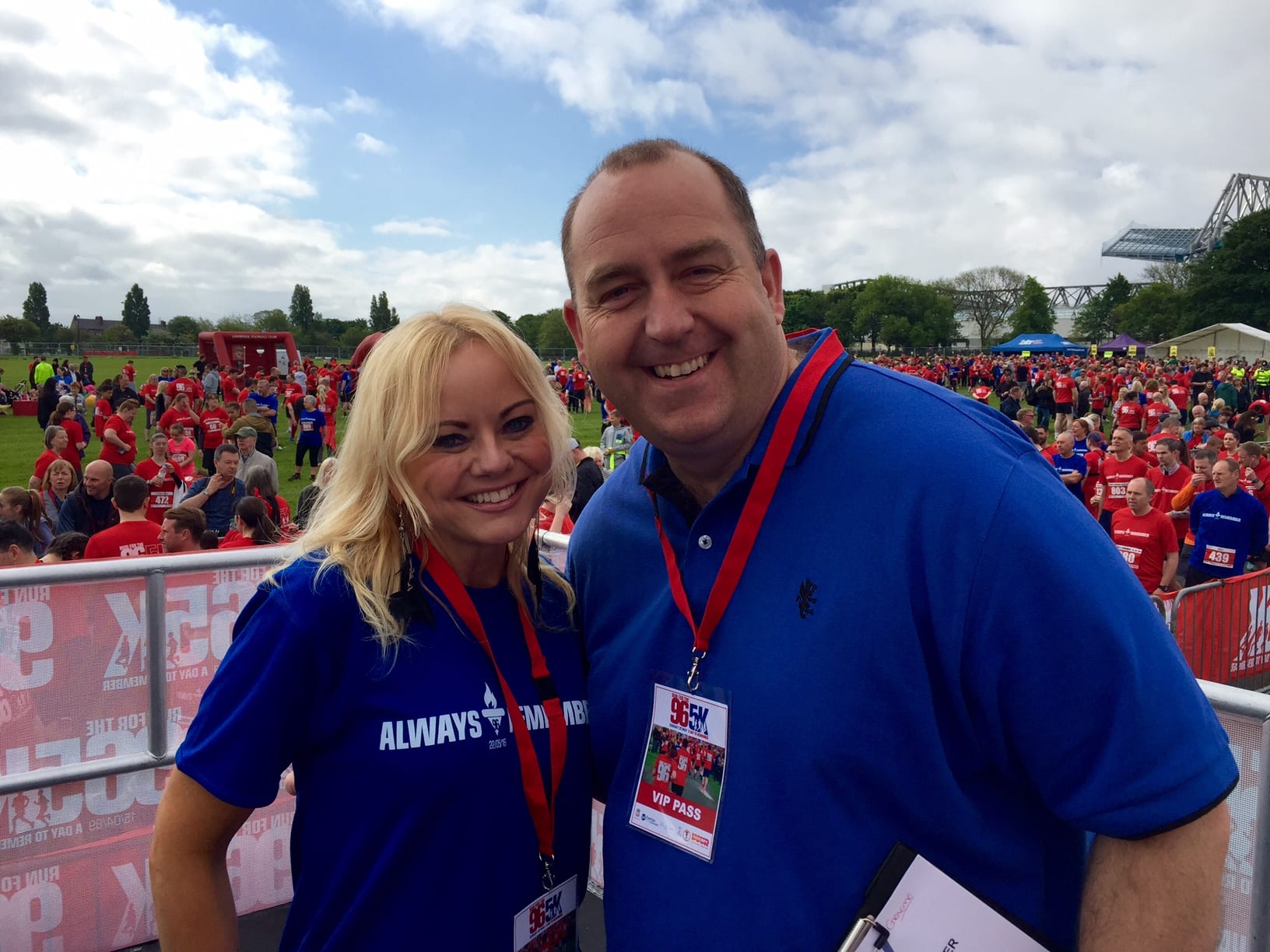 Goodson stadium announcer & Run for the 96 host, Graeme White chats with Simmo at today’s event