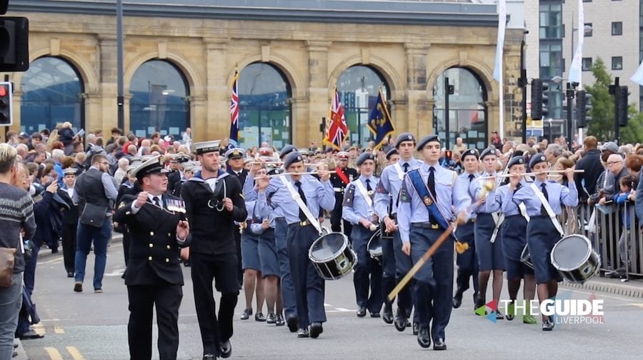 Watch as thousands of armed forces parade through the streets of Liverpool