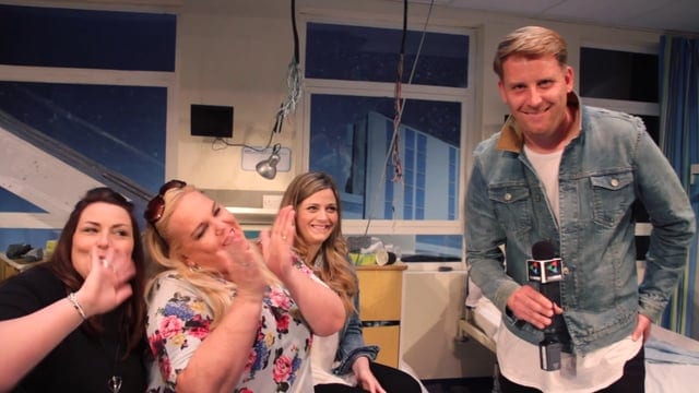Watch as we go on stage at the Royal Court with the cast of The Royal