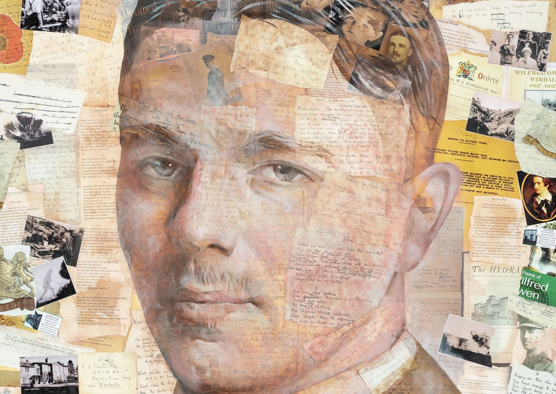 Portrait of Wilfred Owen by local artist to be projected on new Lime Street Development