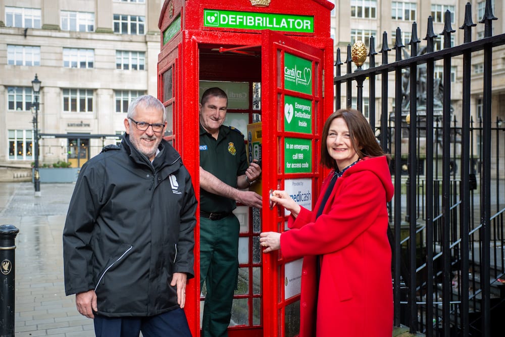 Liverpool telephone box is transformed into a life-saving defibrillator