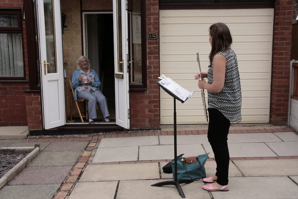 This Whiston Nan was treated to a surprise doorstep concert