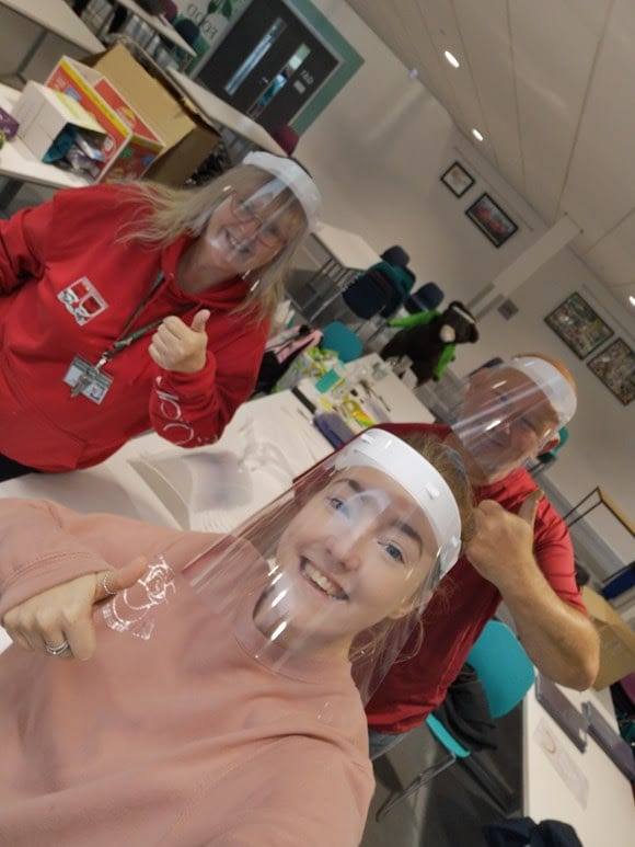 Face visors designed by a local high school have been donated to Clatterbridge Cancer Centre