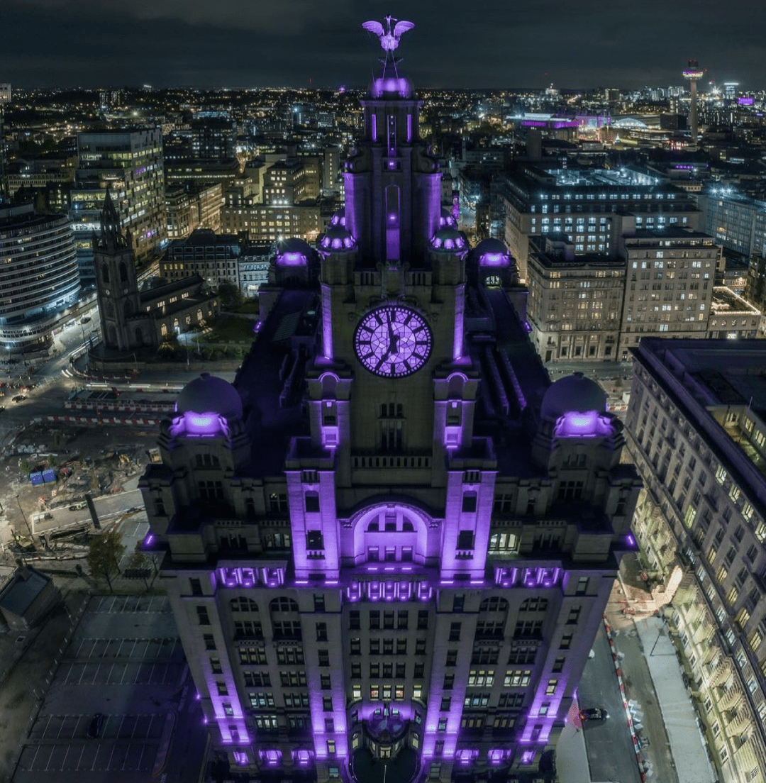 The ONS says thank you to Liverpool for taking part in the Census Purple Light Up event