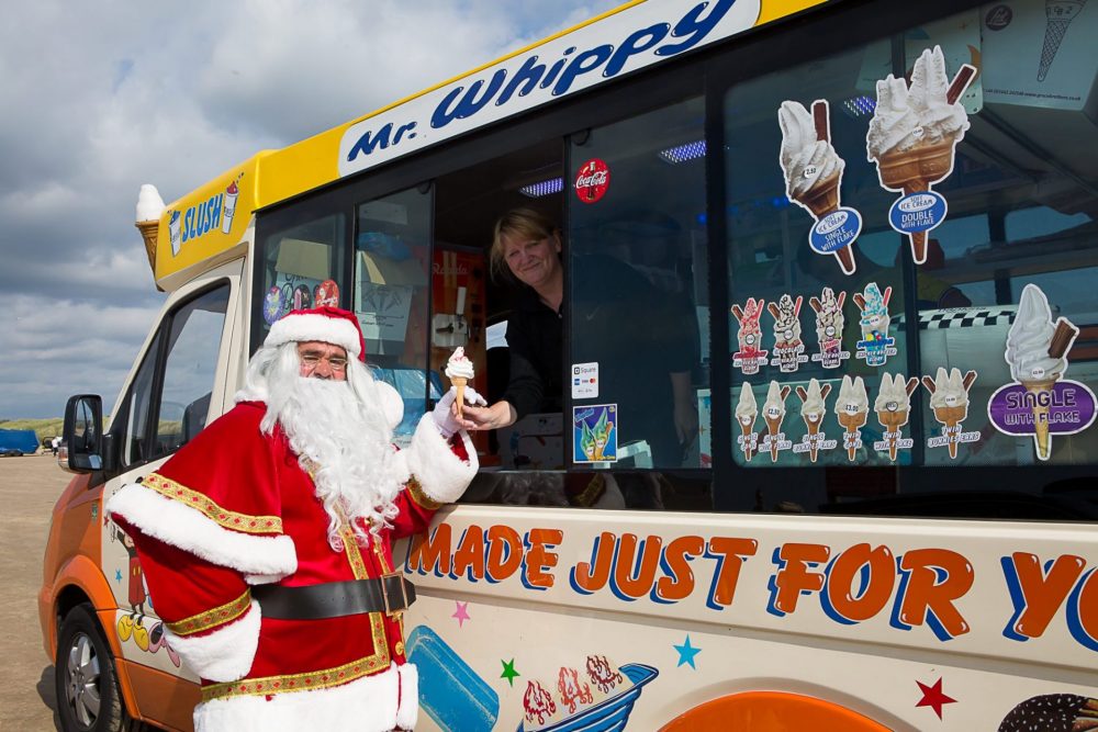 Santa has made a surprise, out of season appearance Ainsdale Beach!