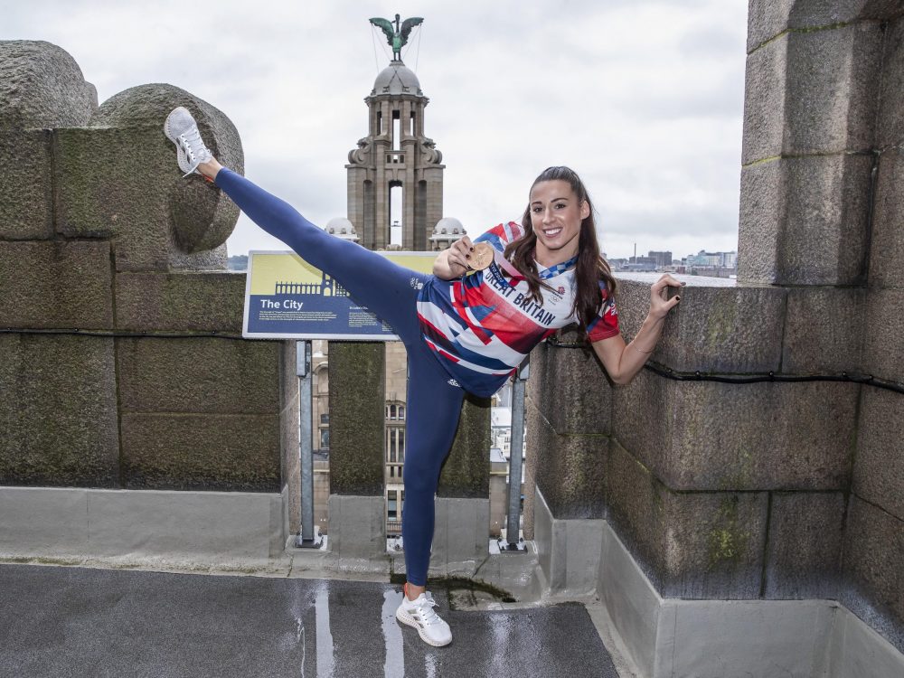 GB Olympic Star, Bianca Walkden visits the Royal Liver Building