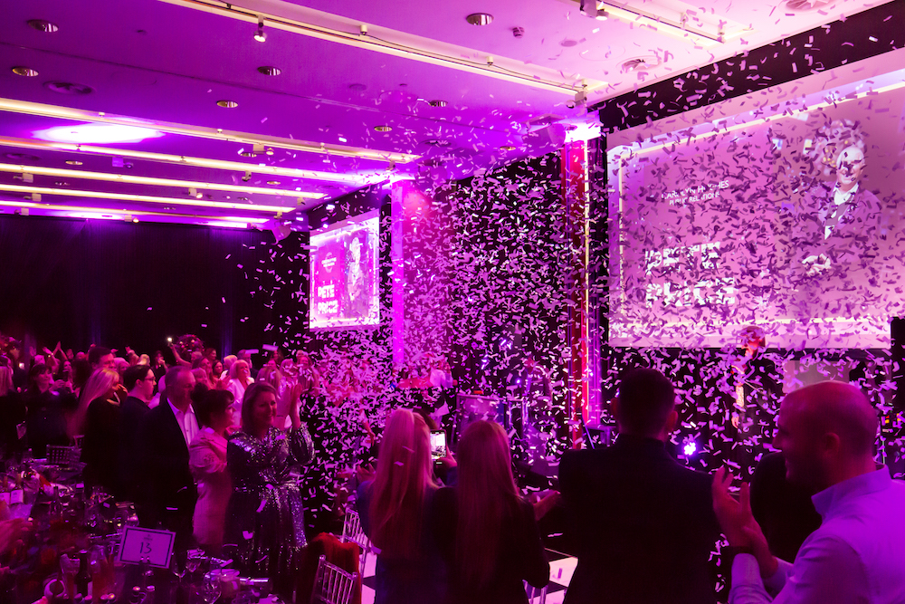 Confetti cannons at the Hilton lunch 