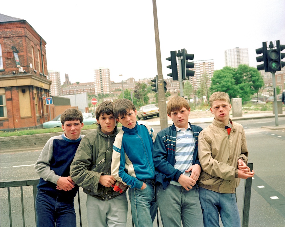 Lads at railings, 1987. (c) T Photie Man