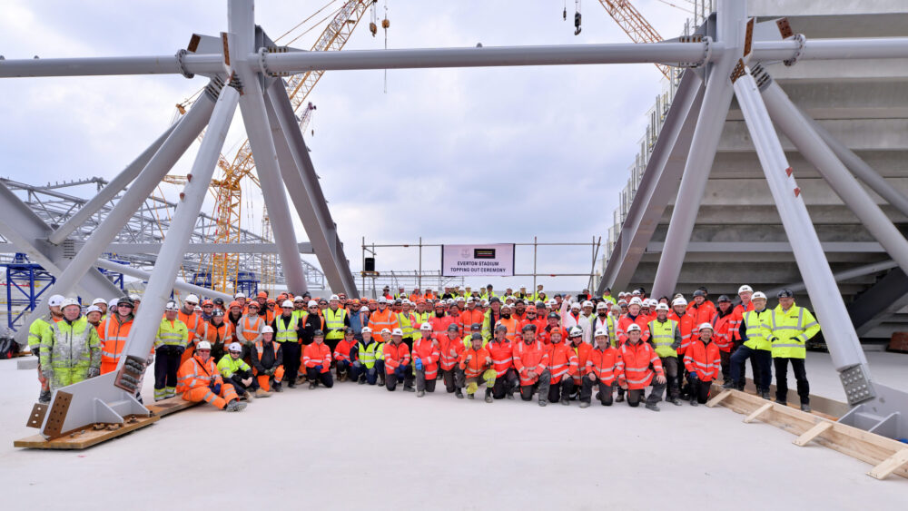 Laing O'Rourke workers at the topping out ceremony