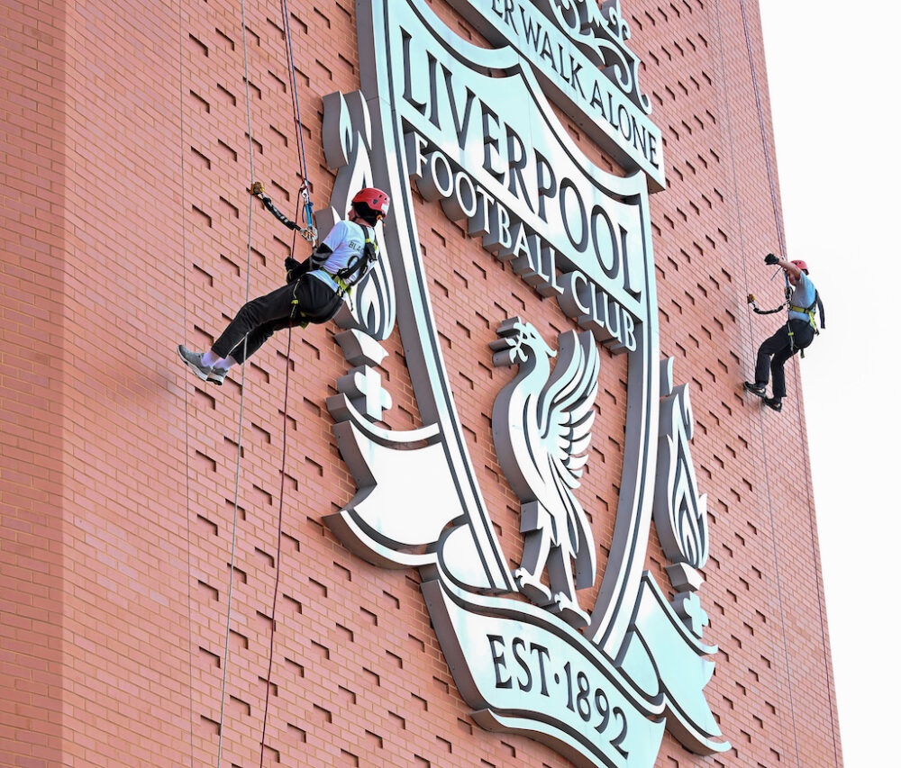 John Blackhurst on the Anfield Abseil