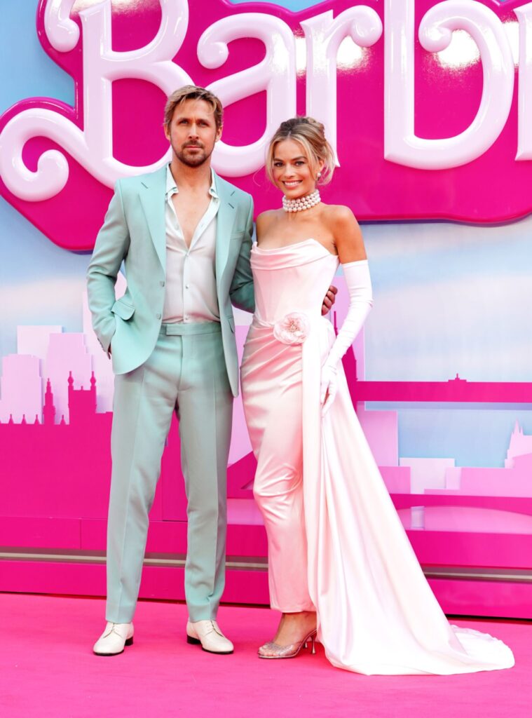 Margot Robbie & Ryan Gosling at the Barbie Movie Premiere. Credit: PA