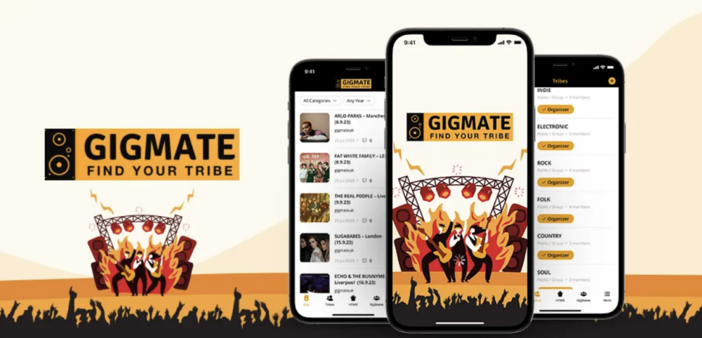 GIGMATE allows you to find like minded people through music and gigs.