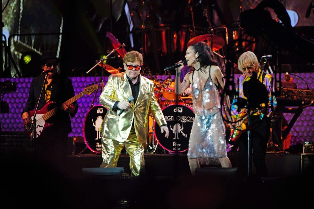 Elton John at Glastonbury. Credit: PA