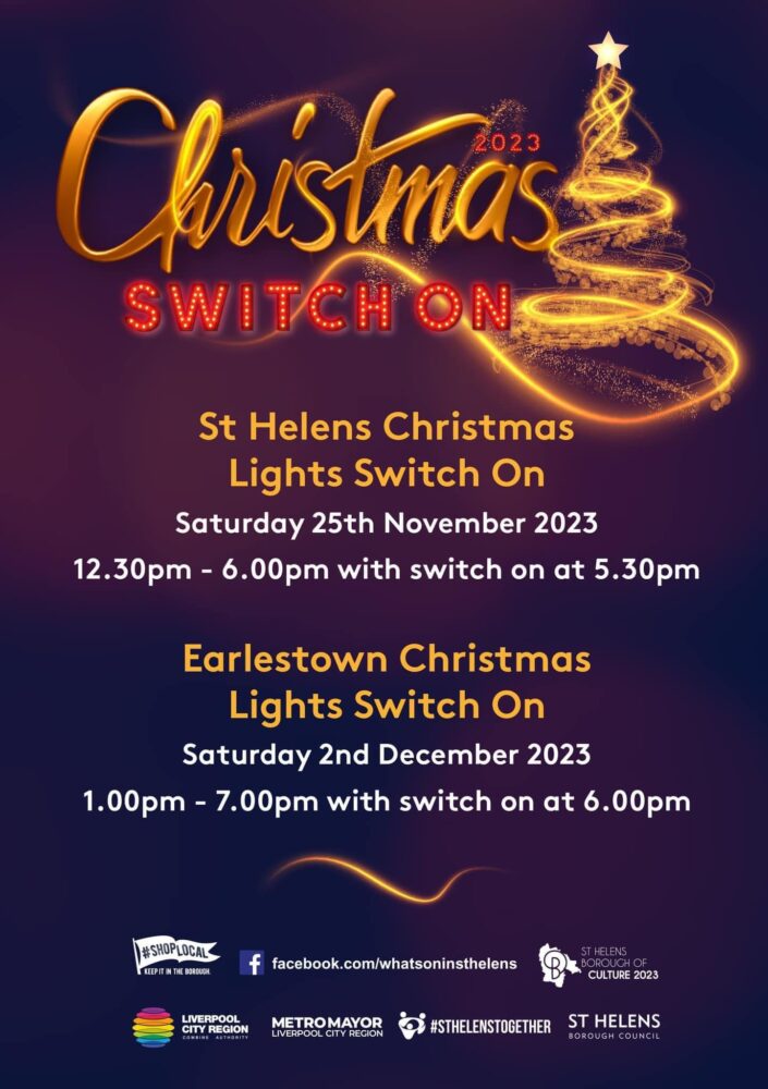 St Helens Borough Council Christmas lights switch on events 2022