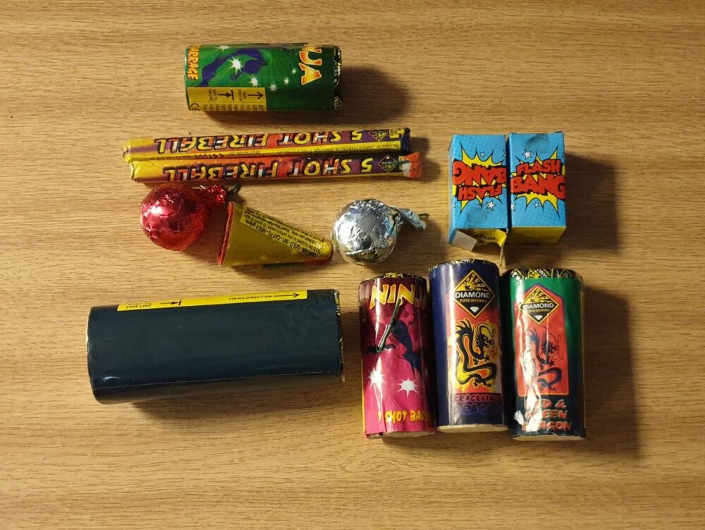 Fireworks seized from 13-year-old boy on Halloween in North Park, Bootle. Credit: Merseyside Police