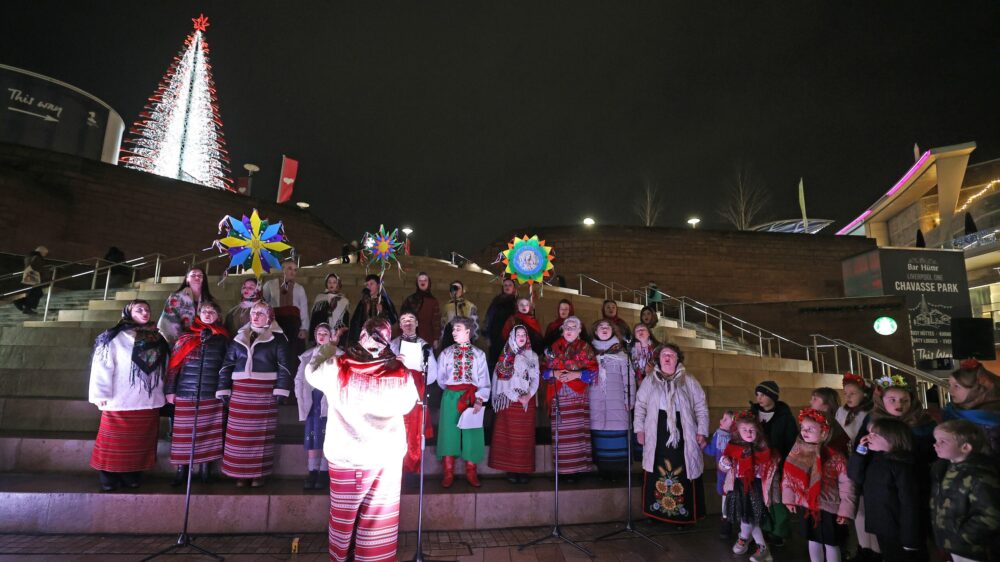 Liverpool ONE Ukrainian Christmas performance. Picture by Gareth Jones