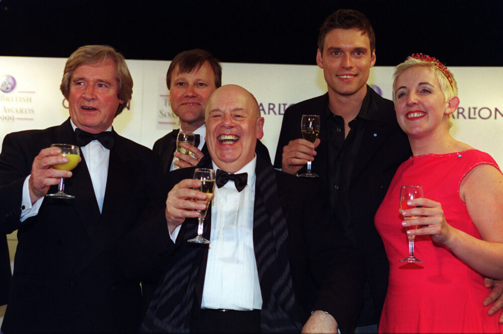 File photo dated 15/05/99 of members of the cast from Coronation Street at the British Soap Awards in London. (left to right) Bill Roache, David Neilson, John Savident, Steve Billington and Julie Hesmondhalgh. John Savident, known for playing Fred Elliott in Coronation Street, has died aged 86, his agent has said. Issue date: Saturday May 15, 1999. Credit: PA