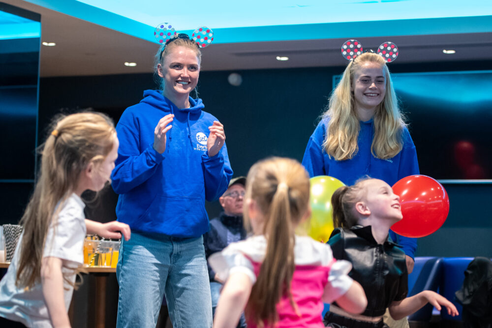 Disney Tea Party with Everton Women first team stars, Kathrine Kühl and and Rikke Madsen. Credit: EitC
