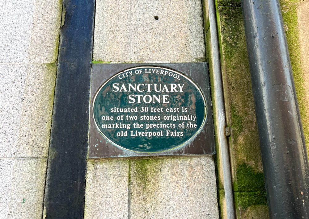 Sanctuary Stone plaque - Castle Street - The Guide Liverpool