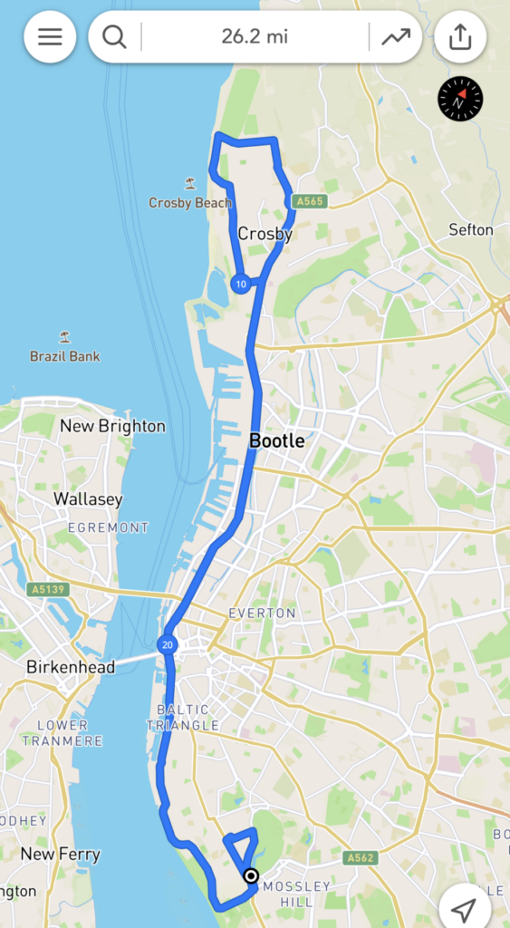 Joel's Liverpool marathon route