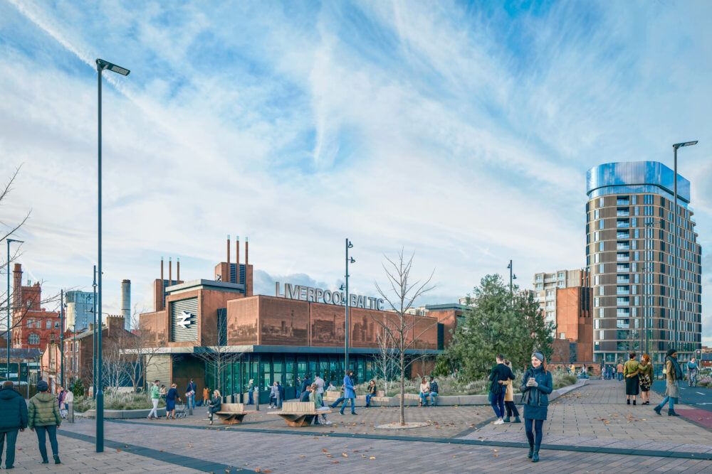 Baltic Station CGI - Main Station Building 1. Image provided by LCRCA