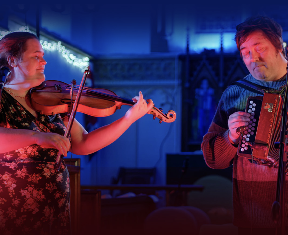 Folk on the Coast - Jackie Oates and John Spiers. Image provided by Floral Pavilion