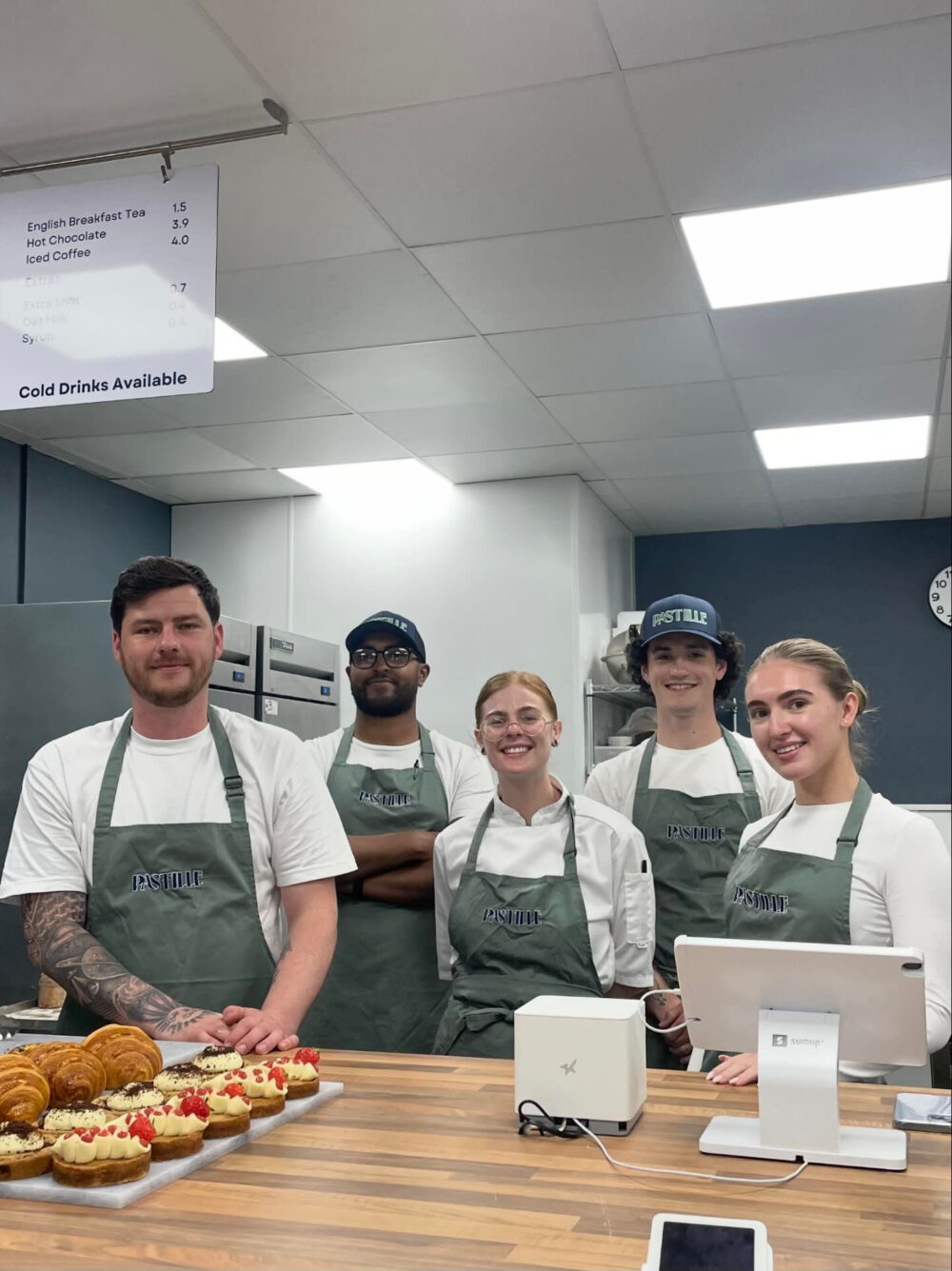 Jamie (left) with the team. Image provided by Pastille Bakery