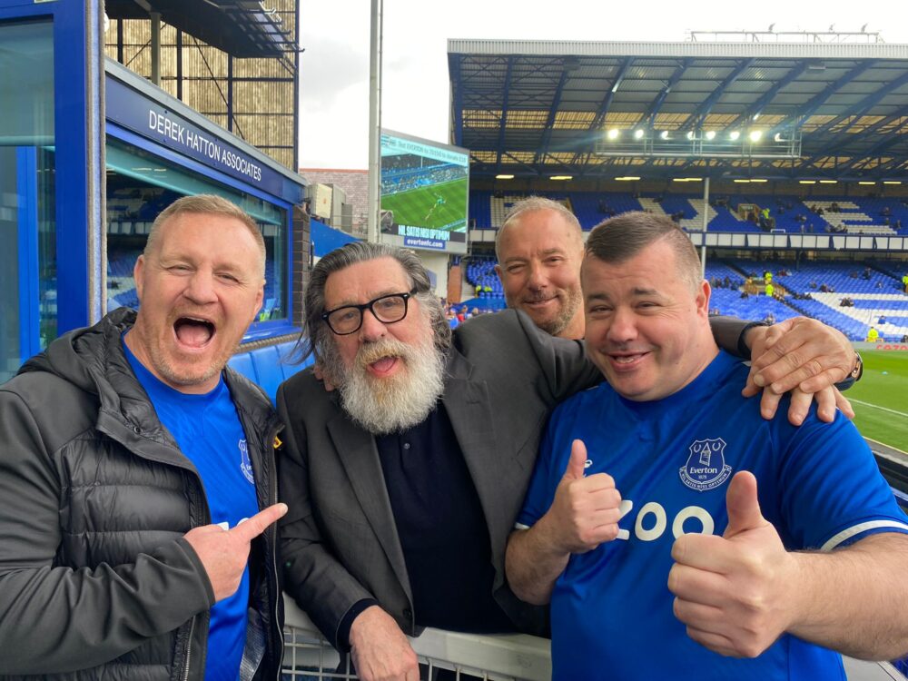 Billy and Joe with Ricky Tomlinson at Goodison