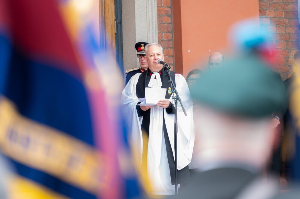 Reverend Canon Dr Crispin Pailing at the recent D-Day veterans parade, one of his last engagements in the city. © Liverpool City Council