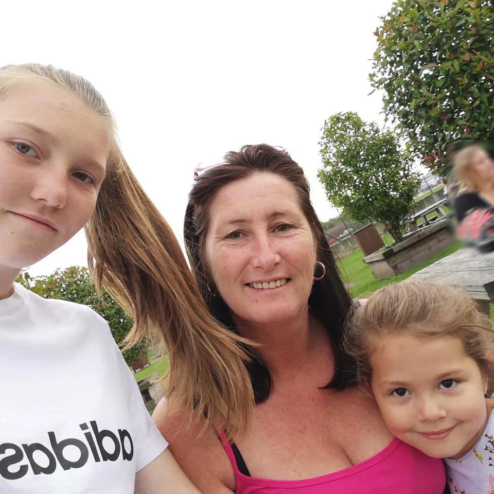 Sister Chloe Korbel, Mother Cheryl Korbel and Olivia Pratt-Korbel