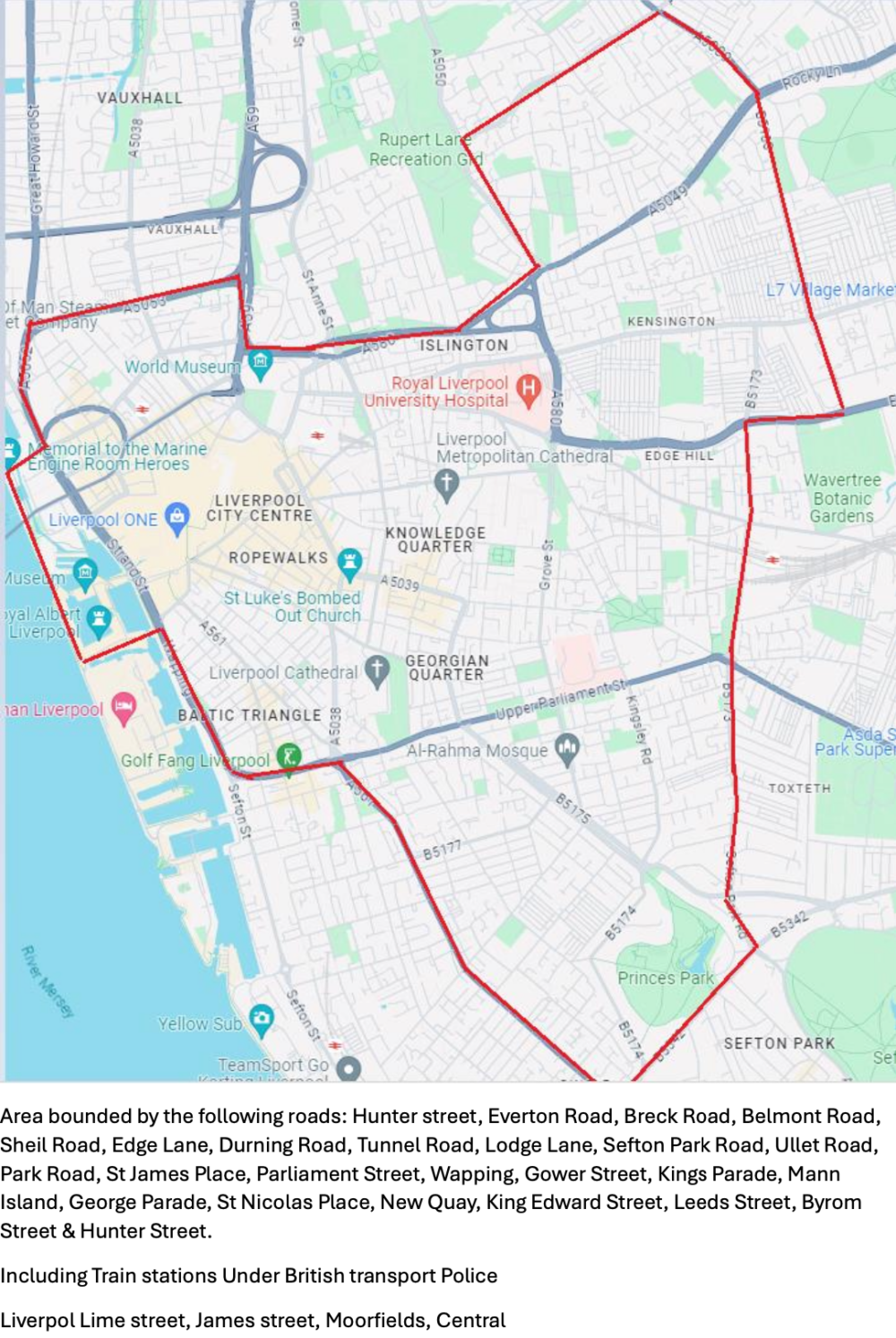 Dispersal order in Liverpool. Section 34 area.