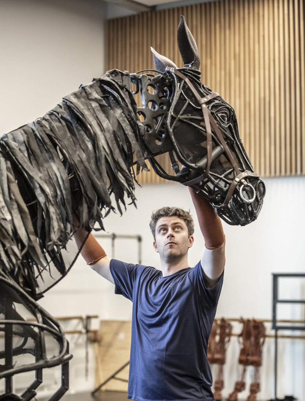 Tea Poldervaart in rehearsals for War Horse tour. Credit Pamela Raith Photography