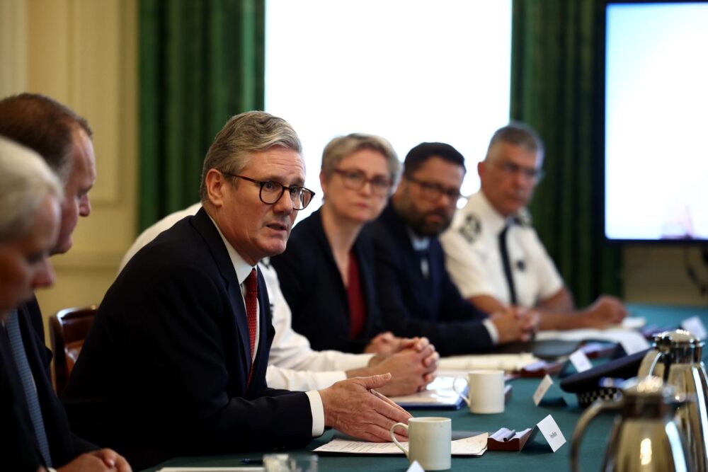 Prime Minister Sir Keir Starmer met senior police officer sat Downing Street. Credit: Henry Nicholls/PA.