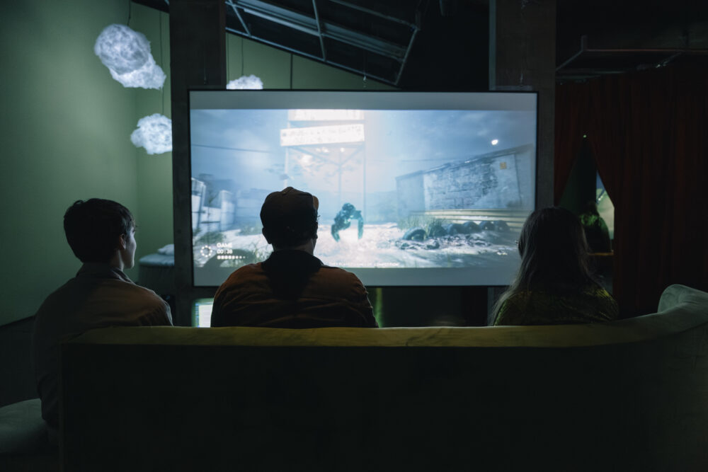 Art Plays Games (2024). Installation view at FACT Liverpool. Photography by Kieran Irvine