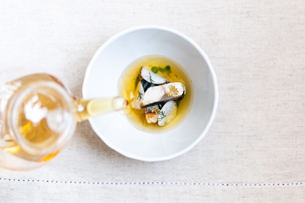 Mackerel, Turnip, Elderflower, Dill credit Jenny Jones Photography