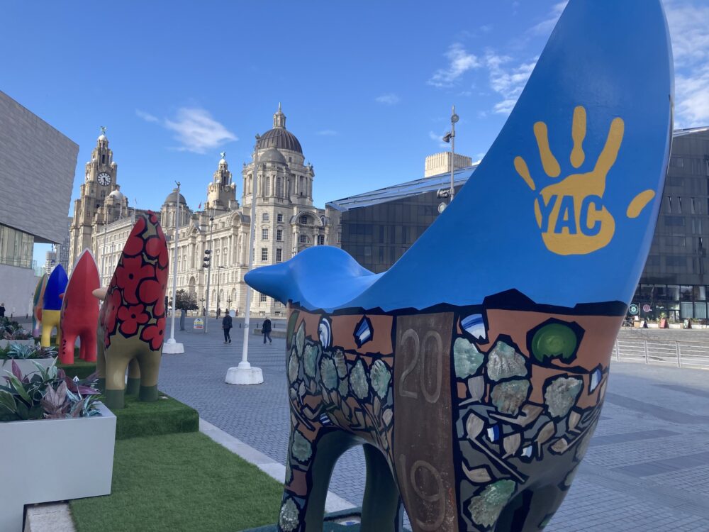 Archeology Superlambanana outside Museum of Liverpool