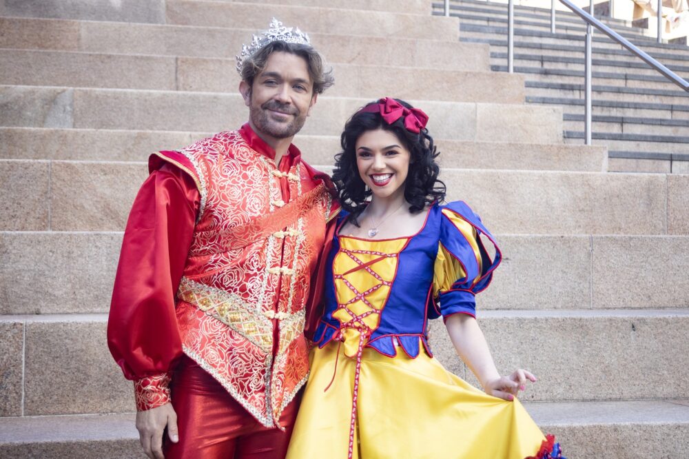 Emhrys Cooper and Chantell Morgan in Snow White - Credit David Munn