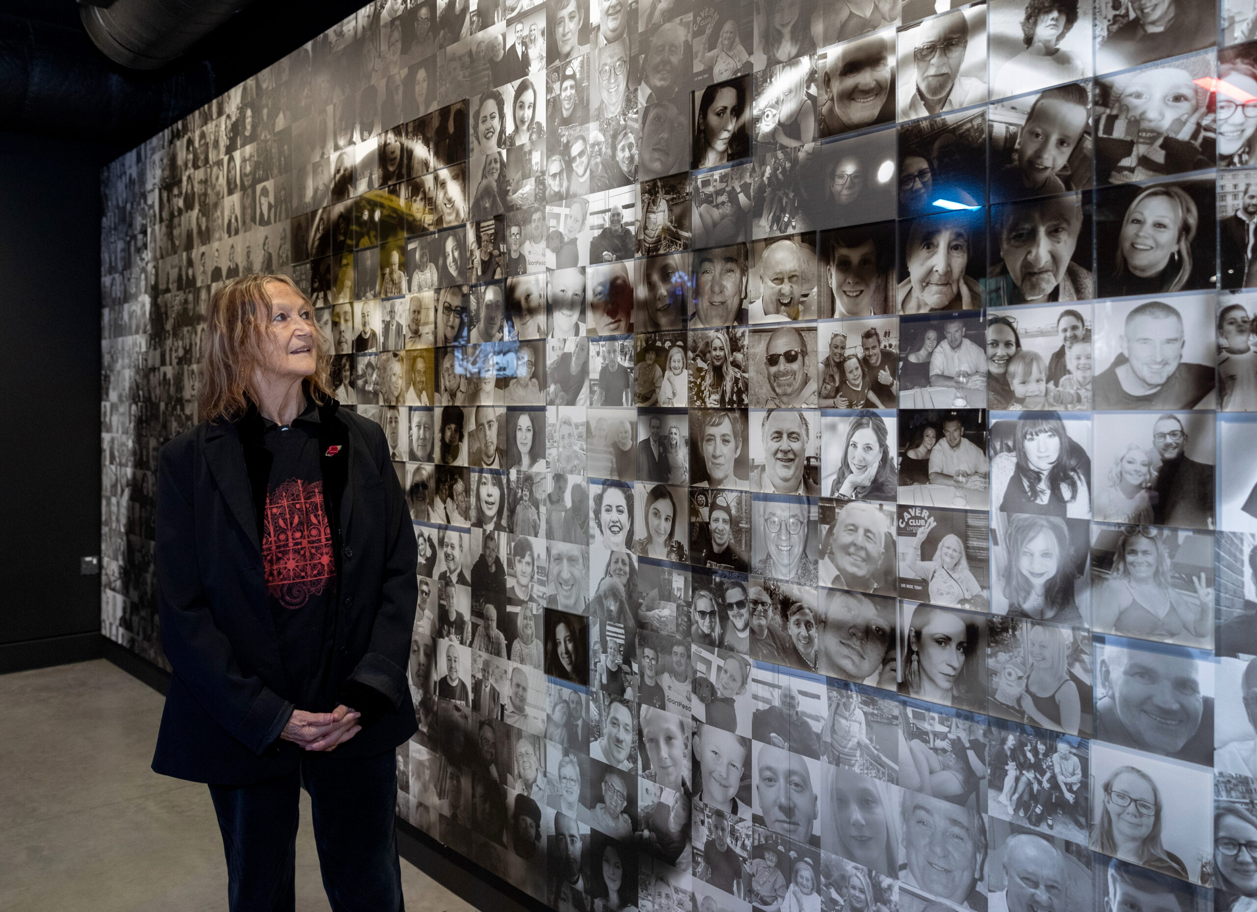 John Lennons sister Julia Bird, at the opening/press day of Strawberry Field visitor centre and exhibition.John Lennon Photomosaic. Image provided by Strawberry Field