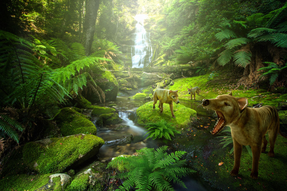 The Tasmanian tiger – also known as the thylacine – was declared extinct in 1982. Credit: Colossal Biosciences/PA.