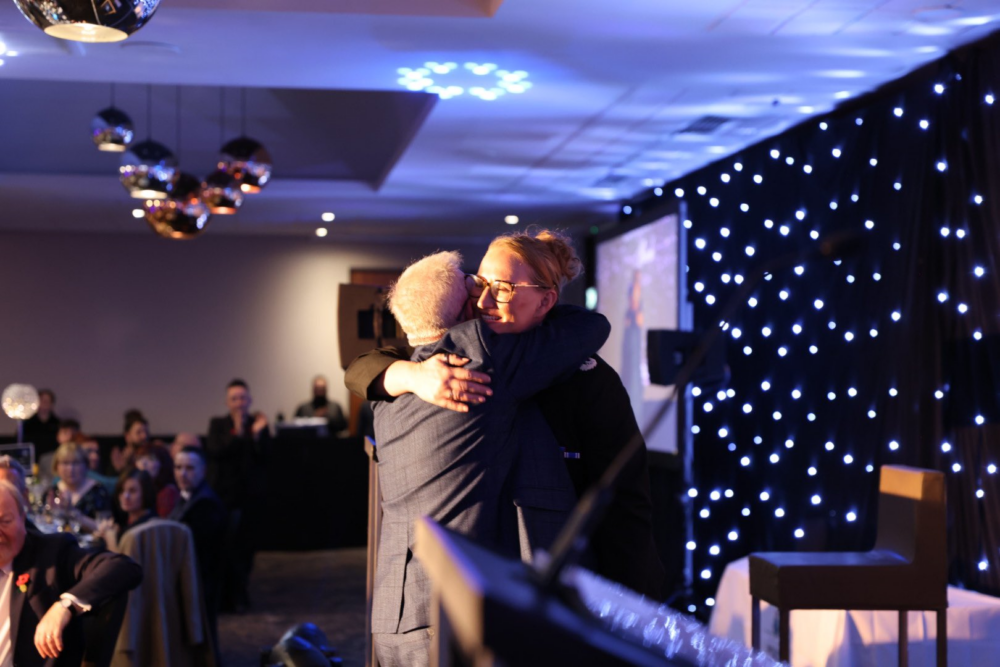 Chief Constable Serena Kennedy congratulates one of the winners.