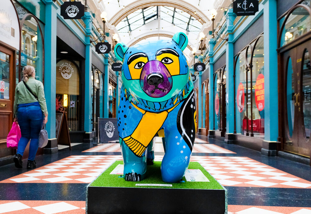 Bobby Bear in Great Western Arcade. Image provided by Southport BID