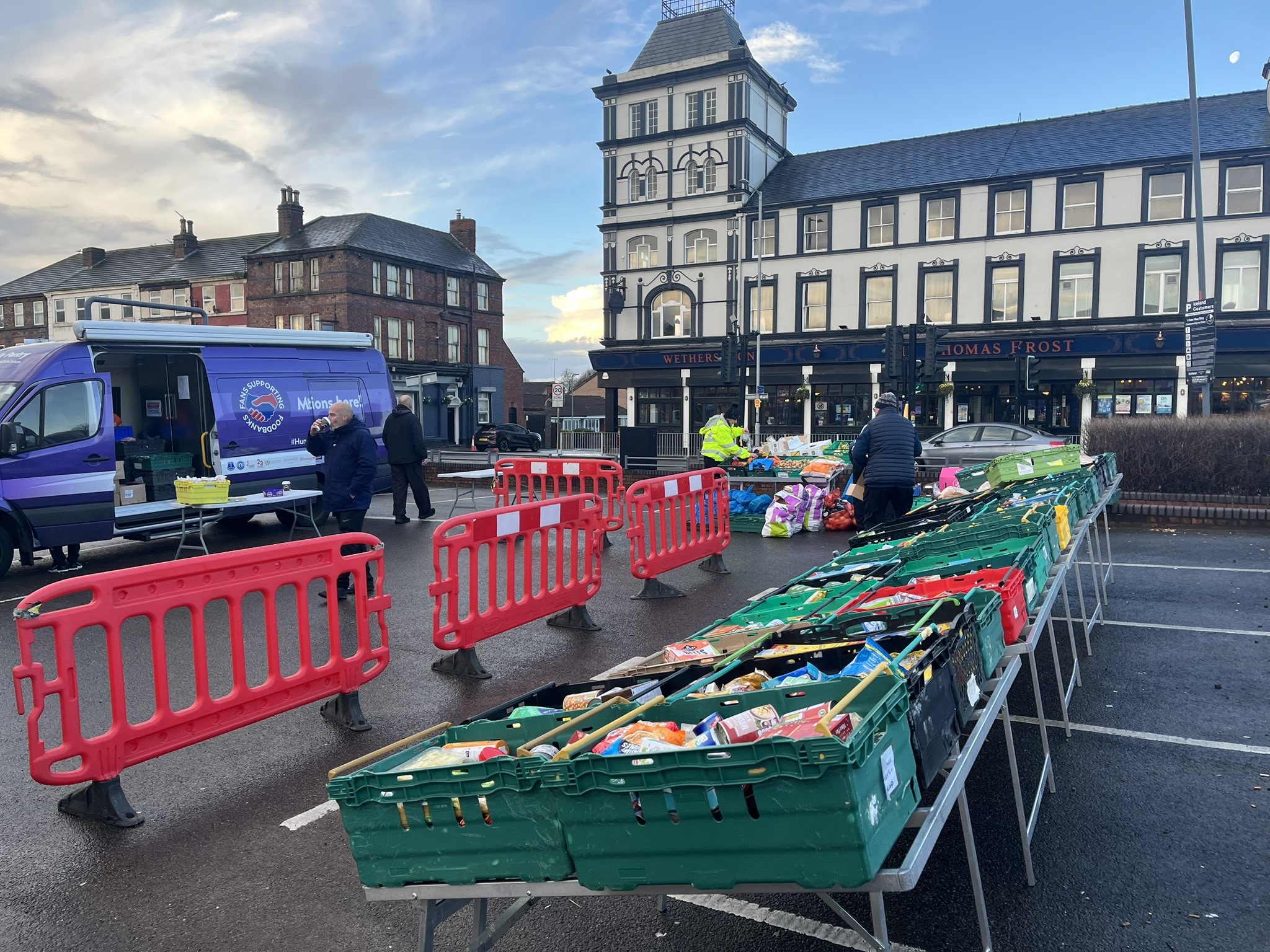 The food pantry in Iceland car park in Walton every Thursday