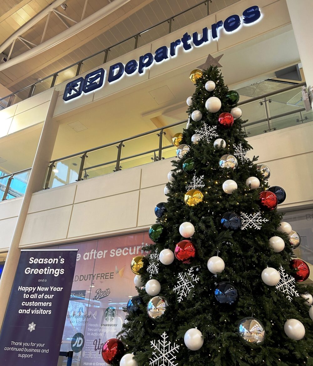 Christmas at Liverpool John Lennon Airport. Credit: LJLA